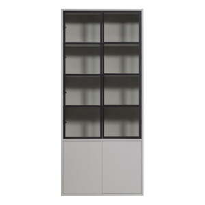 Svijetlo siva vitrina od masivnog bora 101x230 cm Basic – vtwonen