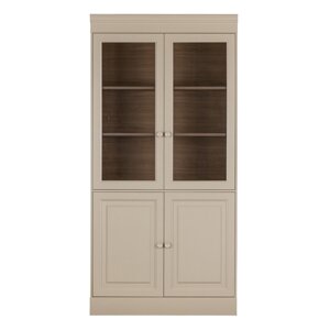 Siva vitrina od masivnog bora 105x215 cm Chow – vtwonen