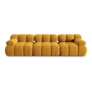 Žuta  baršunasta sofa 282 cm Bellis – Micadoni Home