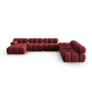 Crvena baršunasta sofa 379 cm Bellis – Micadoni Home