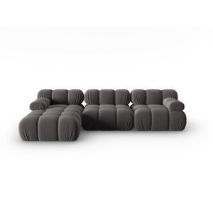 Tamno siva baršunasta sofa 285 cm Bellis – Micadoni Home