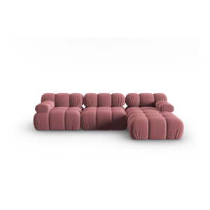 Ružičasta baršunasta sofa 285 cm Bellis – Micadoni Home