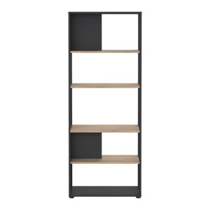 Antracitno siva/u prirodnoj boji biblioteka u dekoru hrasta 80x205 cm Sign – Tvilum