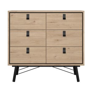 Niska komoda u dekoru hrasta u prirodnoj boji 102x99 cm Ry – Tvilum