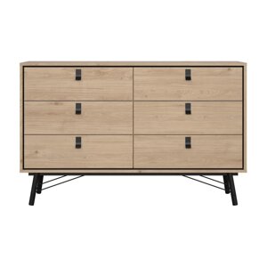 Niska komoda u dekoru hrasta u prirodnoj boji 153x95 cm Ry – Tvilum