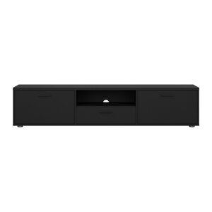 Crna TV komoda 177x38 cm Media – Tvilum