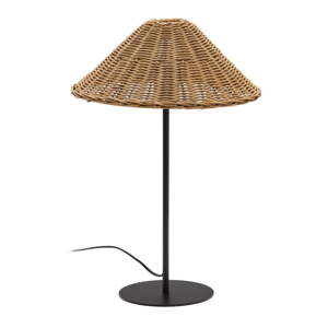 Crna/u prirodnoj boji stolna lampa sa sjenilom od ratana (visina 50 cm) Urania – Kave Home