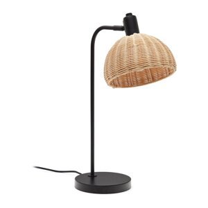 Crna/u prirodnoj boji stolna lampa sa sjenilom od ratana (visina 56 cm) Damila – Kave Home