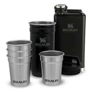 Crni set pljoske i čaša 6 kom od nehrđajućeg čelika 250 ml – Stanley