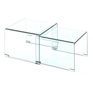 Stakleni stolići za kavu u setu 2 kom 44.5x49 cm Cristal – Tomasucci