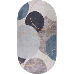 Plavi/sivi perivi tepih 120x180 cm Oval – Vitaus