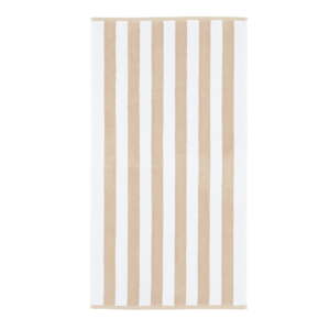 Bijeli/bež pamučan ručnik 50x85 cm Stripe Jacquard – Bianca