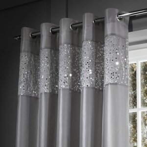 Sive zavjese u setu 2 kom 168x183 cm Glitzy Sequin – Catherine Lansfield
