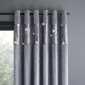 Sive zavjese u setu 2 kom 117x183 cm Crushed Velvet Glamour Sequin – Catherine Lansfield
