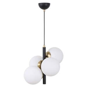 Bijela/crna viseća svjetiljka sa staklenim sjenilom ø 15 cm Forte – Squid Lighting