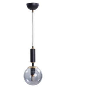 Crna/siva viseća svjetiljka sa staklenim sjenilom ø 15 cm Hector – Squid Lighting