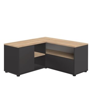 Crna/u prirodnoj boji TV komoda u dekoru hrasta 90x45 cm Angle – TemaHome