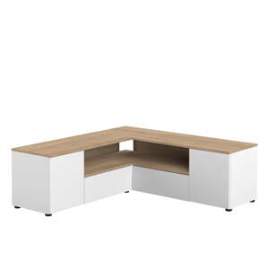 Bijela/u prirodnoj boji TV komoda u dekoru hrasta 130x46 cm Angle – TemaHome