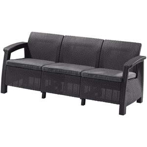 Tamno siva vrtna sofa od umjetnog ratana Corfu – Keter