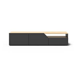 Crna/u prirodnoj boji TV komoda s pločom stola u dekoru hrasta 180x38 cm Verone – TemaHome