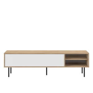 Bijela/u prirodnoj boji TV komoda u dekoru hrasta 165x40 cm Ampère – TemaHome