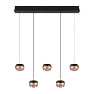 Crna/u bakrenoj boji LED viseća svjetiljka s metalnim sjenilom Orbit – Trio Select