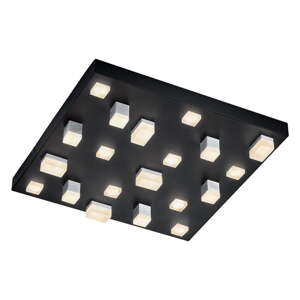 Crna LED stropna svjetiljka s metalnim sjenilom 45x45 cm Civeto – CINQUE