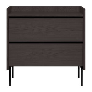 Crna visoka komoda u dekoru hrasta 80x82 cm Wrap – Bonami Selection