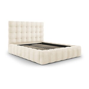 Bež tapecirani bračni krevet s prostorom za pohranu s podnicom 160x200 cm Bali – Cosmopolitan Design