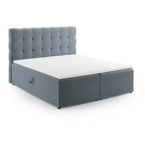 Svijetlo plavi boxspring krevet s prostorom za pohranu 180x200 cm Bali – Cosmopolitan Design