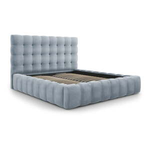 Svijetlo plavi tapecirani bračni krevet s prostorom za pohranu s podnicom 180x200 cm Bali – Cosmopolitan Design