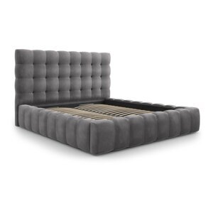 Sivi tapecirani bračni krevet s prostorom za pohranu s podnicom 180x200 cm Bali – Cosmopolitan Design