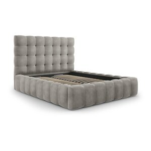 Svijetlo sivi tapecirani bračni krevet s prostorom za pohranu s podnicom 160x200 cm Bali – Cosmopolitan Design