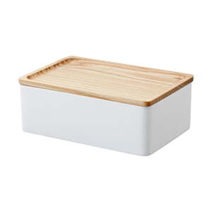 Bijela kutija za pohranu s poklopcem 18.5x12.5x7 cm Rin – YAMAZAKI