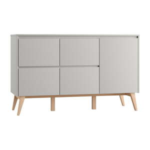 Siva niska dječja komoda 149x52,5 cm Swing – Pinio