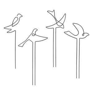 Metalni stalak za bilje 4 kom Bird – Esschert Design