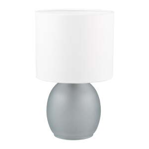 Bijela/u srebrnoj boji stolna lampa s tekstilnim sjenilom (visina 29 cm) Vela – Trio