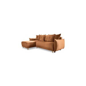 Ciglasta sklopiva kutna garnitura od samta (promjenjiva) Lazy Lukka – Miuform