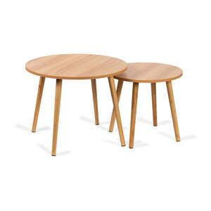 Okrugli stolići za kavu u setu 2 kom u prirodnoj boji ø 60 cm Luke – Bonami Essentials