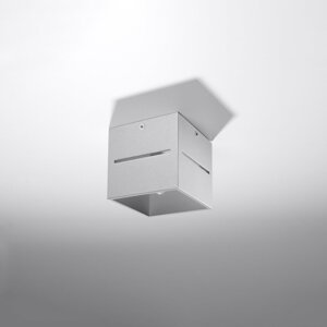 Siva stropna svjetiljka s metalnim sjenilom 10x10 cm Lorum – Nice Lamps