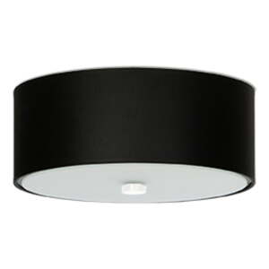 Crna stropna svjetiljka s tekstilnim sjenilom ø 30 cm Herra – Nice Lamps