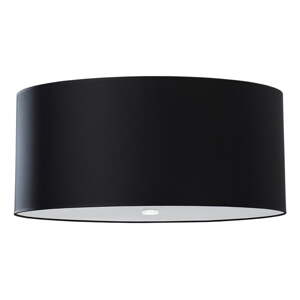 Crna stropna svjetiljka s tekstilnim sjenilom ø 60 cm Volta – Nice Lamps