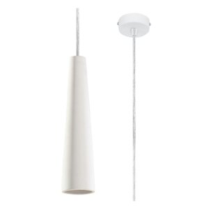 Bijela viseća svjetiljka s keramičkim sjenilom ø 8 cm Alverna – Nice Lamps