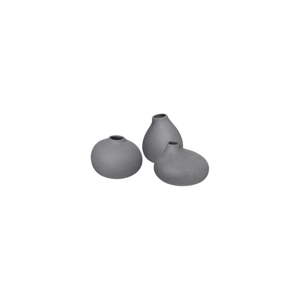 Tamno sive porculanske vaze u setu 3 kom (visina 9 cm) Nona – Blomus