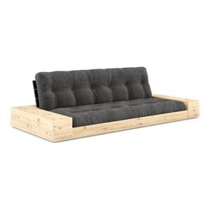 Crna/antracitno siva sklopiva sofa od samta 244 cm Base – Karup Design