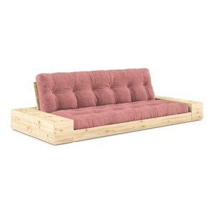 Ružičasta sklopiva sofa od samta 244 cm Base – Karup Design