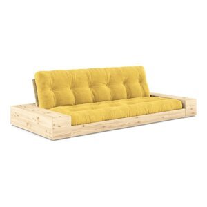 Žuta  sklopiva sofa od samta 244 cm Base – Karup Design