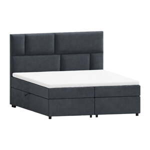 Tamno sivi boxspring krevet s prostorom za pohranu 160x200 cm Lola – Ropez