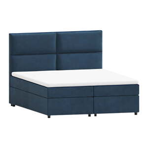 Tamno plavi boxspring krevet s prostorom za odlaganje 140x200 cm Rico – Ropez