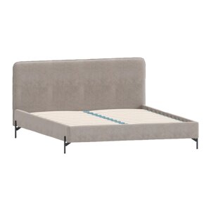 Svjetlo smeđi tapecirani bračni krevet s podnicom 200x200 cm Barker – Ropez